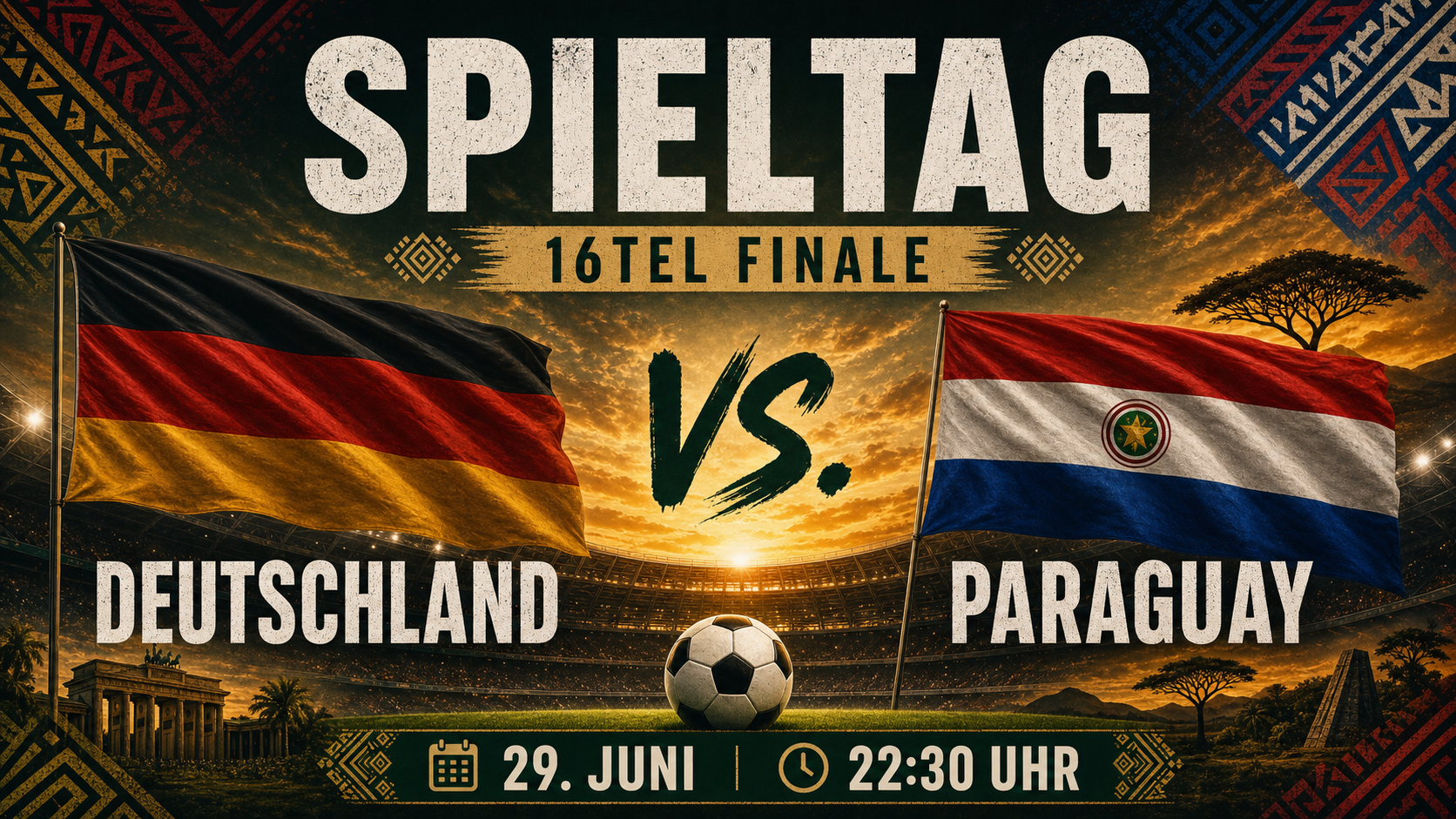 Spieltagsmotiv Deutschland gegen Paraguay im 16tel-Finale